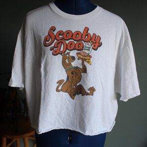Scooby-Doo Jerry Leigh Women's Short Sleeve Cropped White T-Shirt ~XL~